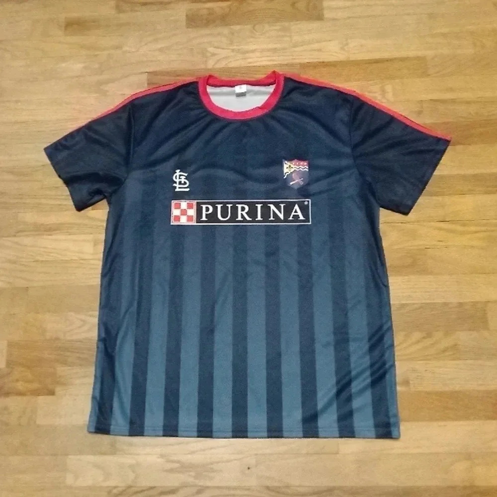 St Louis Cardinals Jersey Mens XL Blue MLB Purina SC Soccer Pullover